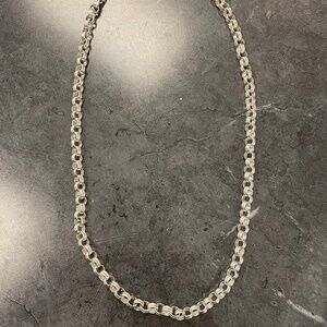 Cable Link Sterling Silver Necklace.